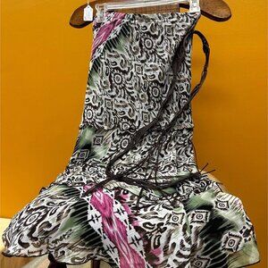 Dress Barn BOHO Skirt Black, White, Pinks & Greens size Large